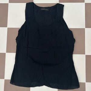 Tissage Black Sleeveless Layered Cotton Women's Sleeveless Top Size 42 Large